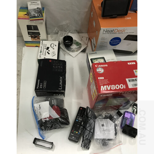 Assorted Multimedia Including Polaroid Printer, GPS Units, Assorted Cameras And Other Useful Gadgets
