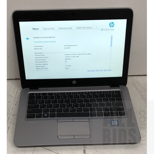 HP EliteBook 820 G3 Intel Core i5 (6300U) 2.40GHz CPU 12.5-Inch Laptop