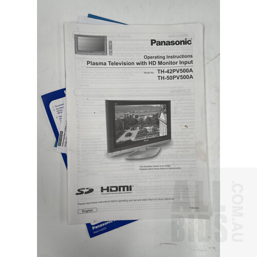 Panasonic TH-42PV500A 42 Inch Plasma TV With Stand And Remote Control