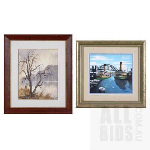 Two Framed Watercolours, signed by M. Mumford & Sue Bailey, largest 22 x 17 cm (2)