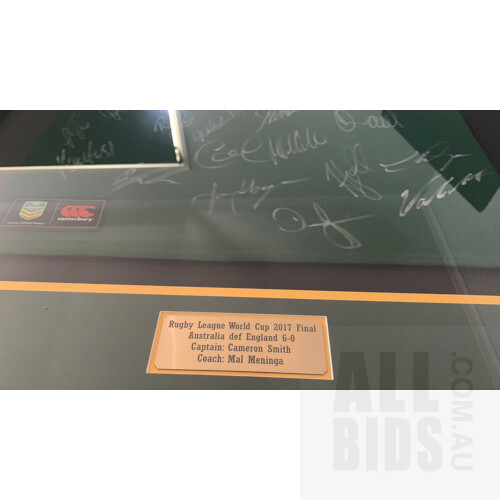 Framed 2017 Rugby League World Cup - Kangaroos Jersey - Full Team Signatures