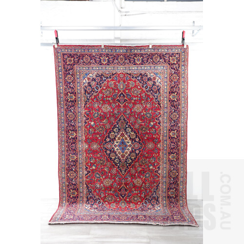 Persian Kashan Hand Knotted Wool Carpet
