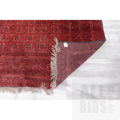Large Turkoman Hand Knotted Wool Carpet
