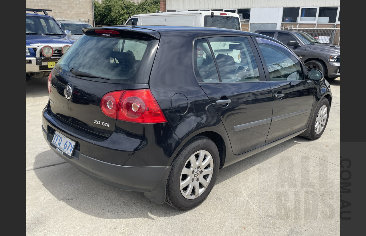 2/2008 Volkswagen Golf 2.0 TDI Comfortline 1K MY08 UPGRADE 5d Hatchback Black 2.0L