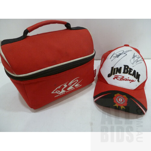 Jim Beam Racing Autographed Cap and Holden Cooler Bag