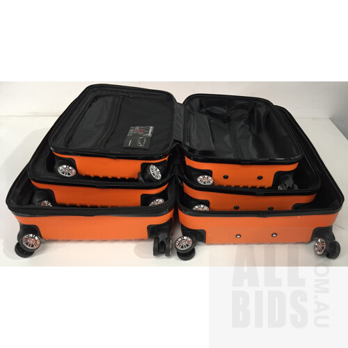 Buon Viaggio, 3 Piece Orange Luggage Suitcase Set With 3X Covers & TSA Locks. ORP $219.95