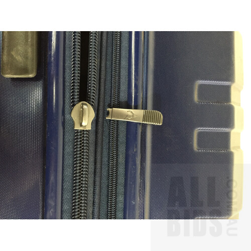 Assorted Damaged Luggage Cases, Brands Including: Antler, Tosca, and American Tourister.