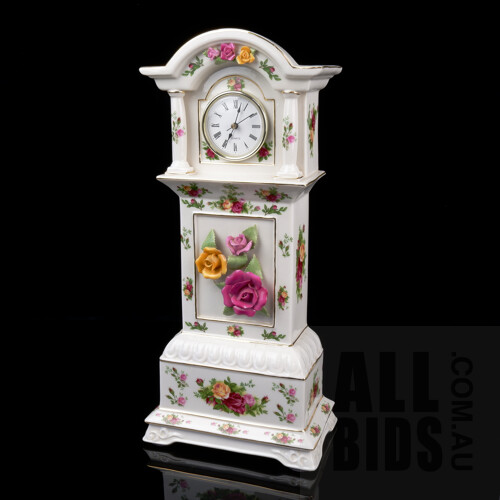 Tall Royal Albert Old Country Roses Clock