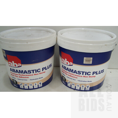 ABA Abamastic Plus Internal Wall Tile Adhesive - 20kg - Lot of Two - New