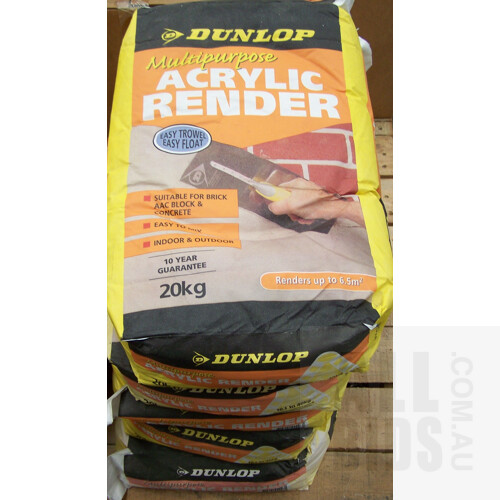 Dunlop Multipurpose Acrylic Render - 20kg Bags - Lot of Five - New