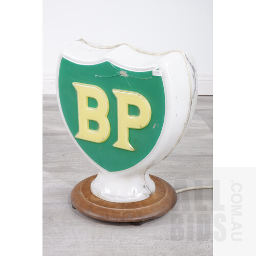 Vintage BP Perspex Bowser Top Converted into a Lamp