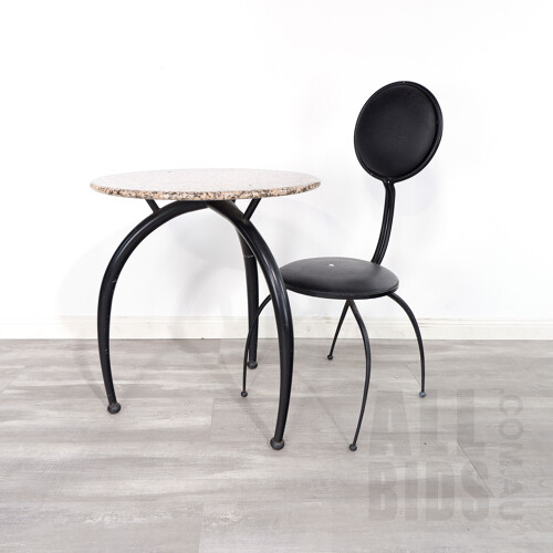 Robert Foster Insect Inspired Occasional Table With Matching Chair, Painted Steel and Marble