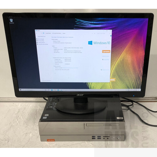 Lenovo ideaCentre (510S-08IKL) Intel Core i5 (7400) 3.00GHz 4-Core CPU Desktop Computer & Acer (S230HL) 23-Inch Full HD (1080p) LCD Monitor