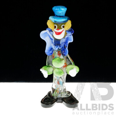 Retro Murano Style Glass Clown Figure