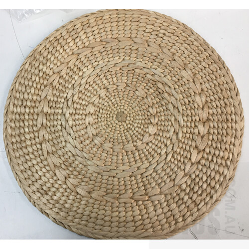Educational 6 Pack Round Braided Place Mat's Washable Kitchen Table Mats ORP $159.80 - Lot Of 4 Box's