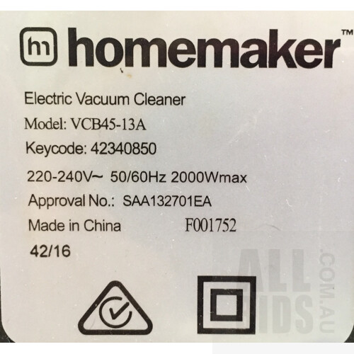 Homemaker VCB45-13A Electric Vacuum Cleaner