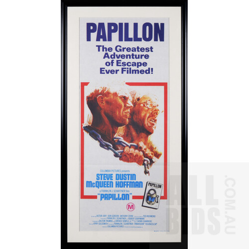 Original 1973 Papillon Framed Daybill Movie Poster