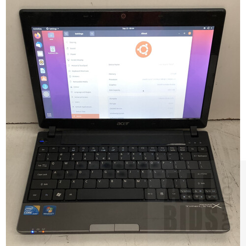 Acer Aspire (1830T Series) Intel Core i3 (U380) 1.33GHz CPU 11-Inch Laptop