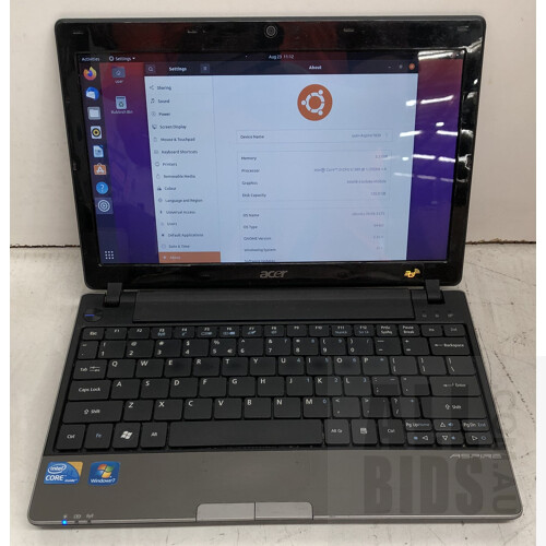 Acer Aspire (1830 Series) Intel Core i3 (U380) 1.33GHz CPU 11-Inch Laptop