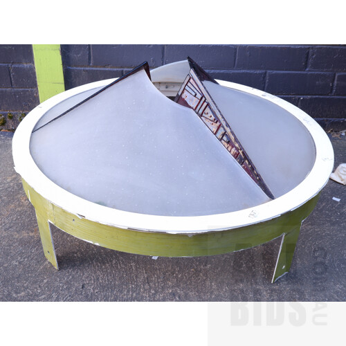 Ornate Outdoor Fire Pit Cover with Glass Detail
