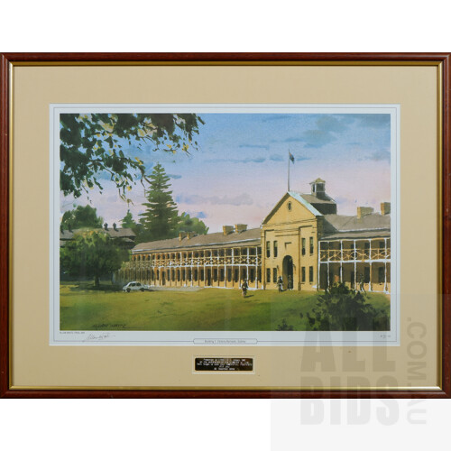 Alan Waite, FRAS, AWI, Set of Two, Building 1, Victoria Barracks, Sydney and The Officers' Mess Victoria Barracks, Sydney, Offset Print on Card, 42 x 61.5 cm (image) 60 x 79.5 cm (framed) and 43.5 x 62 cm (image) 57.5 x 76.5 (framed)