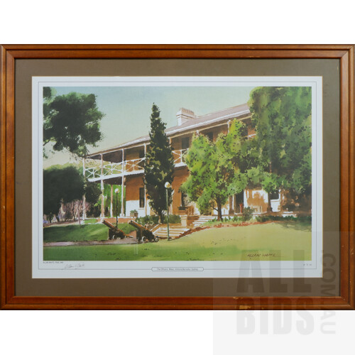 Alan Waite, FRAS, AWI, Set of Two, Building 1, Victoria Barracks, Sydney and The Officers' Mess Victoria Barracks, Sydney, Offset Print on Card, 42 x 61.5 cm (image) 60 x 79.5 cm (framed) and 43.5 x 62 cm (image) 57.5 x 76.5 (framed)