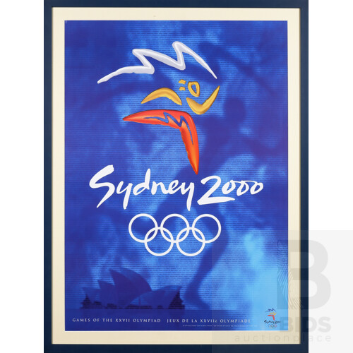 Official Sydney 2000 Olympic Poster, 92.5 x 69.5 cm (framed) 