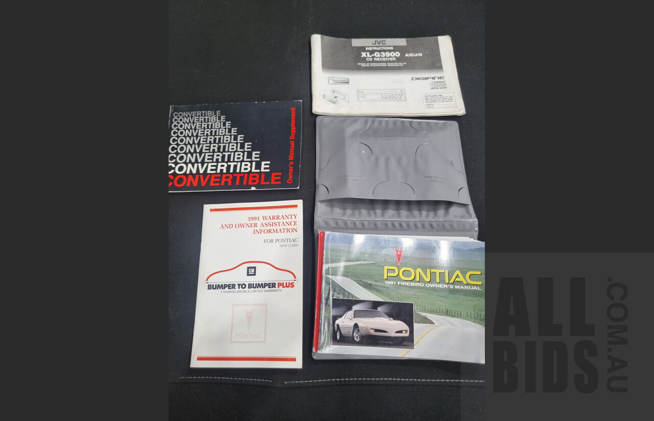 1/1991 Pontiac Firebird Trans-Am 2d Convertible Red 5.0L V8