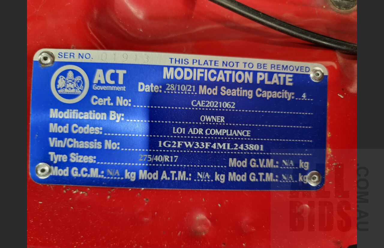 1/1991 Pontiac Firebird Trans-Am 2d Convertible Red 5.0L V8