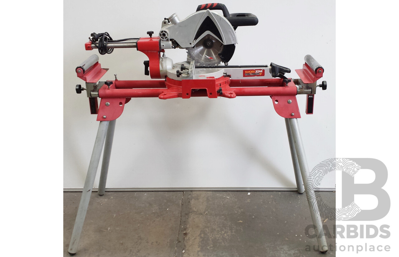 Workzone Titanium 216mm Sliding Mitre Saw With Stand