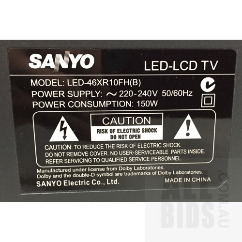 Sanyo LED-46XR10FH LED-LCD TV