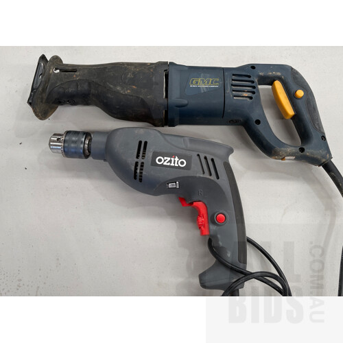 GMC MXR55 1000watt Reciprocating Saw In Original Box And Ozito HDR 710 Hammer Drill