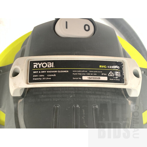 Ryobi 1250W 20L Wet Snd Dry Vacuum - ORP $119