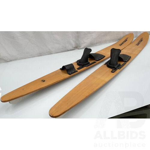 Vintage Wooden Combo Water Skis Fred Williams