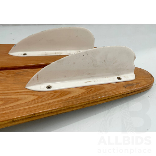 Vintage Wooden Combo Water Skis Fred Williams