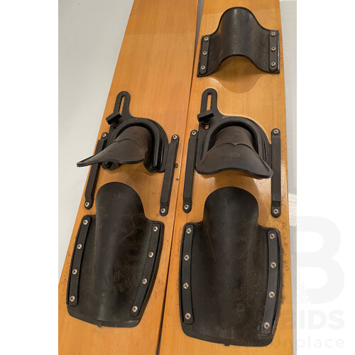 Vintage Wooden Combo Water Skis Fred Williams