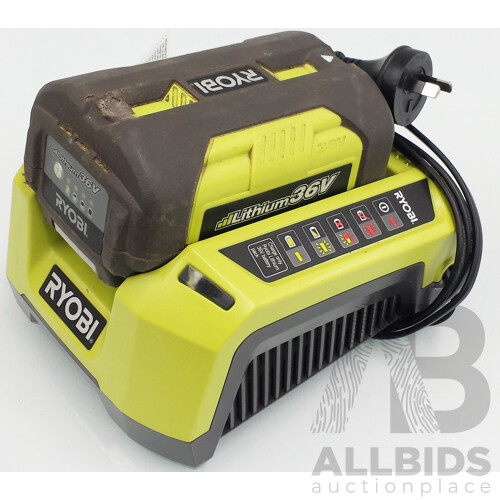 Ryobi 36 Volt Cordless Electrc Lawn Mower - RLM36