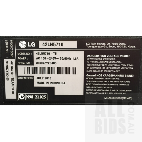 LG 42LN5710-TE 42 Inch Full HD Smart LED LCD TV