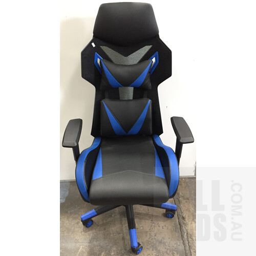 Blue Vinyl Gaming Chair