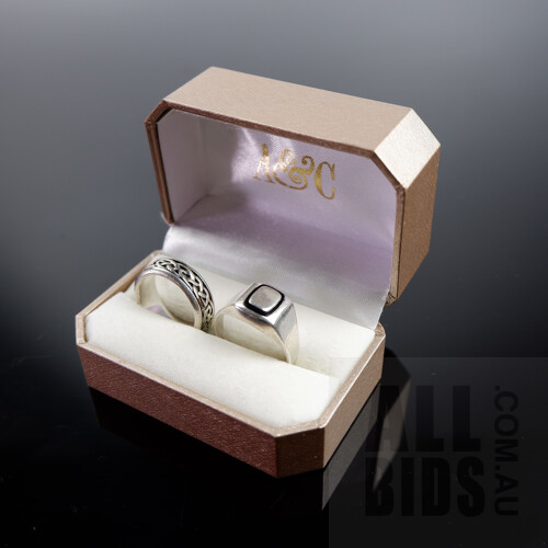 Two Stirling Silver Mens rings