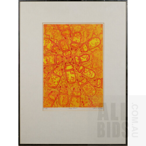 Jane E. Lee, Bug Beat and Kenneth's World, Screenprints, Set of Two, Editions 10/25 and 6/25, 37 x 25 cm (62 x 46 framed); 34 x 27 cm (46 x 62 framed)