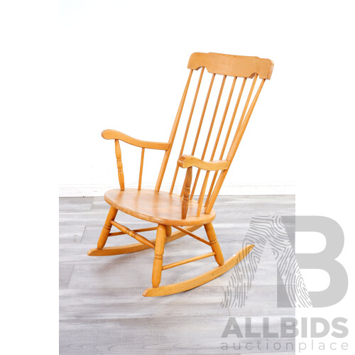 Vintage European Blondwood Rocking Chair