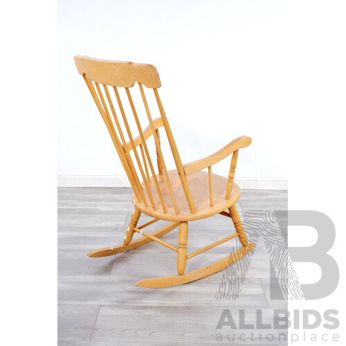 Vintage European Blondwood Rocking Chair