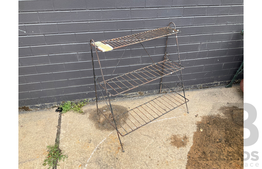 Vintage Metal Three Tier Plant Stand