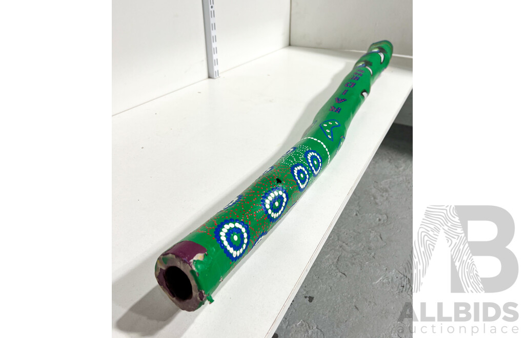 Raiders NRL Didgeridoo Decorated by Phillip Biles Murrawarri