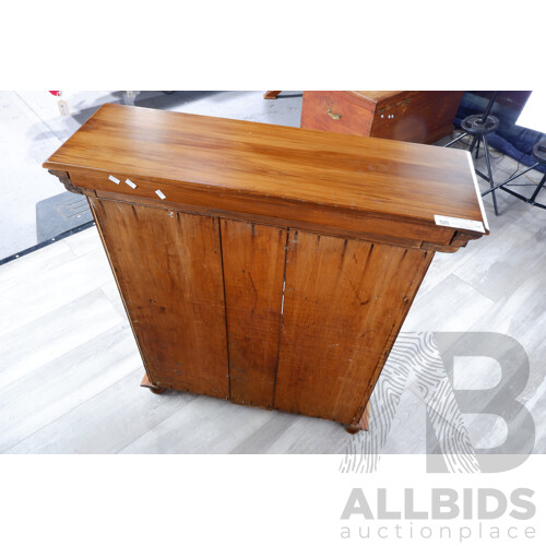 Nice Vintage Rimu Bookcase on Bun Feet with Leadlight Doors