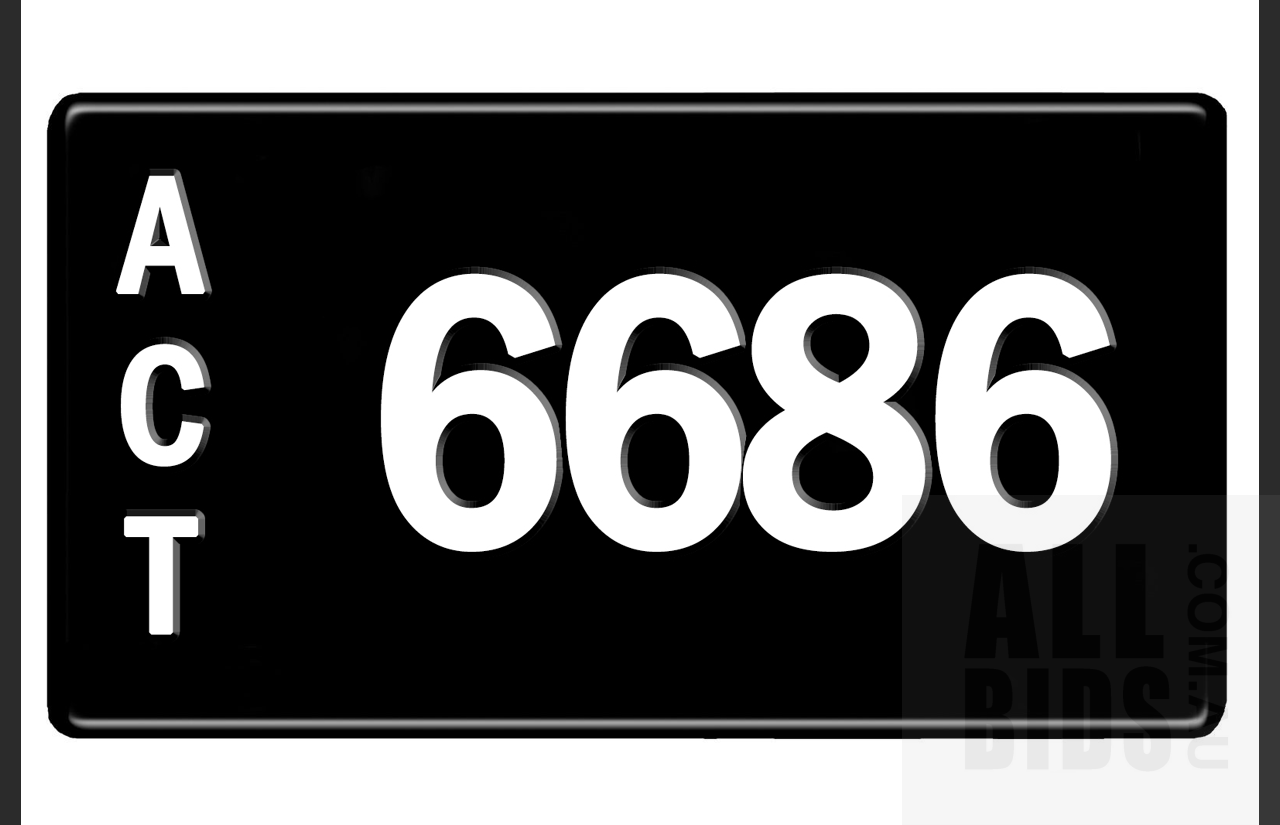 ACT 4-Digit Number Plate - 6686