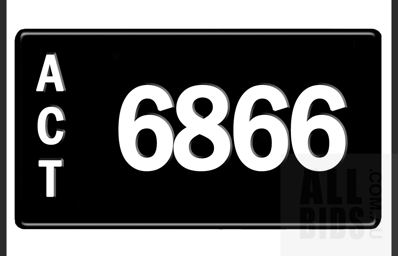 ACT 4-Digit Number Plate - 6866