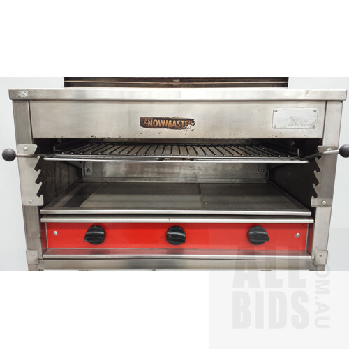 Waldorf Overhead LP Gas Salamander Grill and Stainless Steel Bench