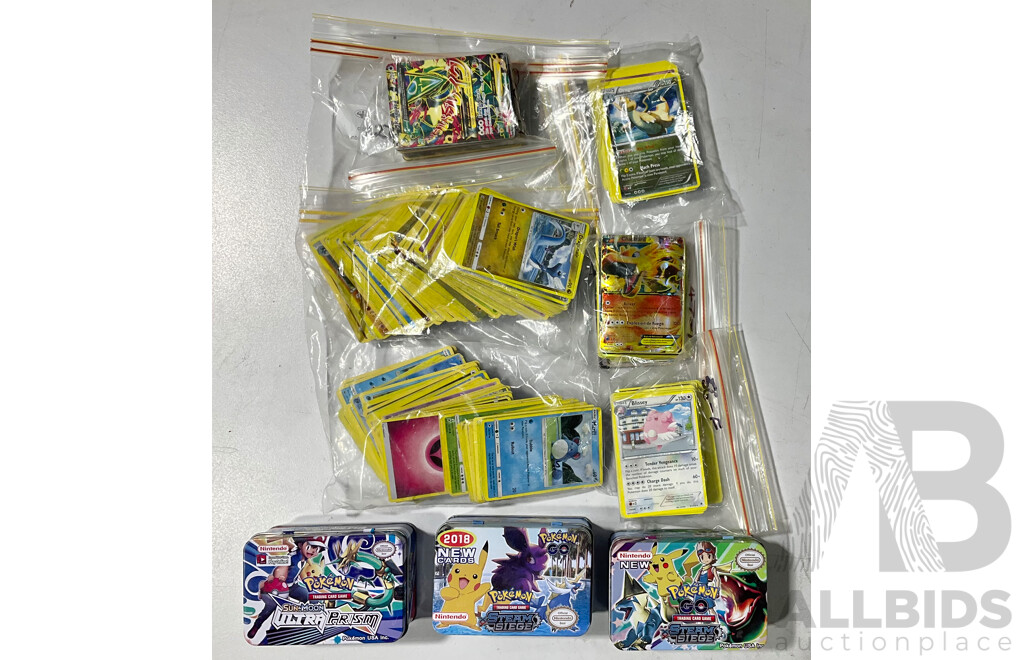 Collection of 2016 and 2017 Pokemon Trading Cards, Trainer, Basic, Stage One, Two and Mega - Approximately 700 Cards